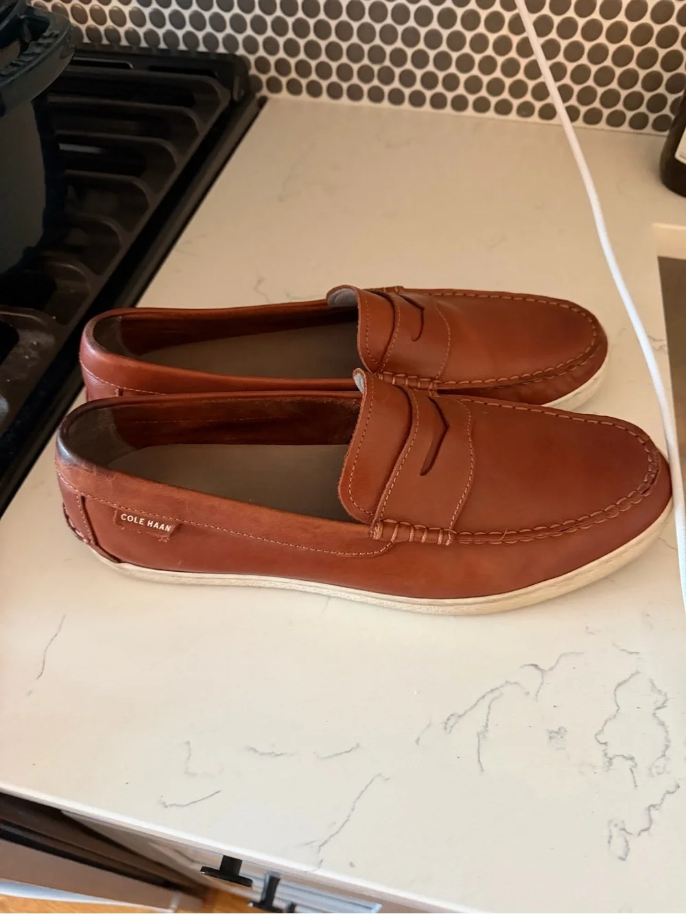 Cole Haan Pinch Weekender Brown Leather Penny Loafers 12M